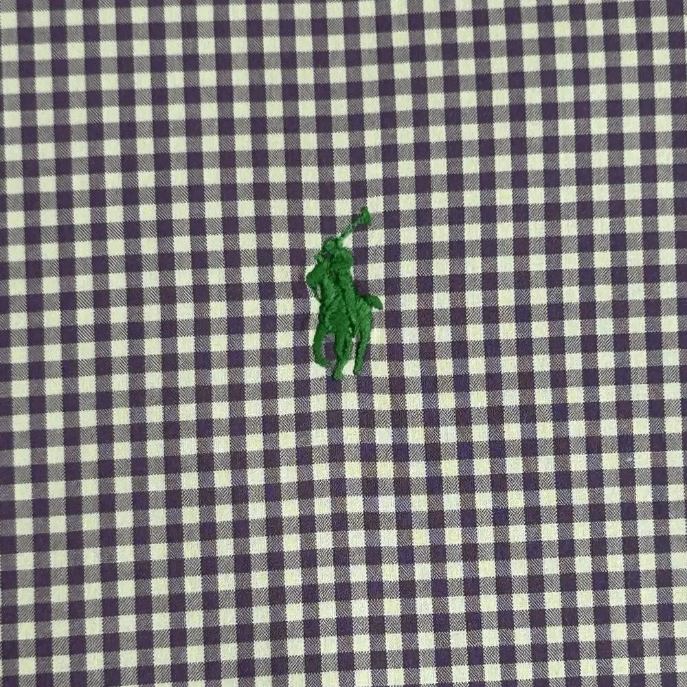 Ralph Lauren Polo Men's XXL Classic Fit Button Down Long Sleeve Purple And White - Picture 11 of 13